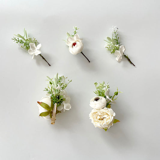 Bridal flower hair clip set